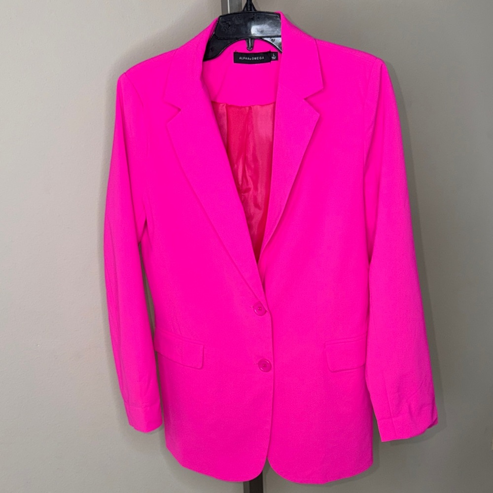 EUC Alpha & Omega Neon Pink Women's Blazer Large